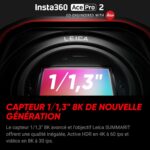 Caméra d’action Insta360 Ace Pro 2 avec objectif Leica et écran rabattable.