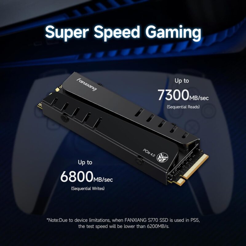 Fanxiang SSD 4 To NVMe PCIe 4.0 M.2 – Parfait pour Gaming et Création de Contenu 1 Fanxiang SSD 4 To NVMe PCIe 4.0 Gen4x4 M.2 2280 avec Cache DRAM et Dissipateur Thermique