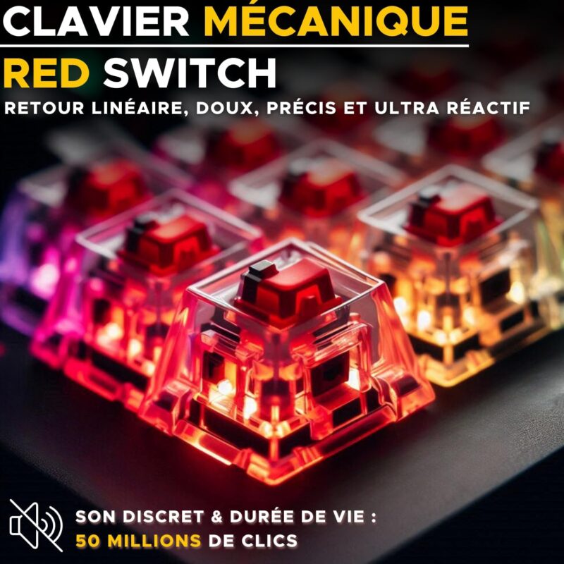 Clavier Gaming The G-Lab Keyz Thallium RGB TKL avec Switchs Marrons – Haute performance et compacité 1 Clavier gaming The G-Lab Keyz Thallium RGB avec switchs marrons